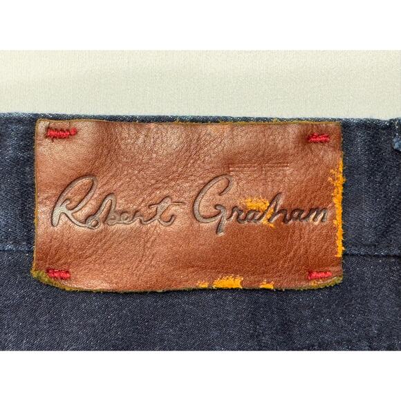 Robert Graham Men's Kipling Tailored Leg Stretch Blue Plaid Jeans - Size 32x26 - Picture 5 of 9